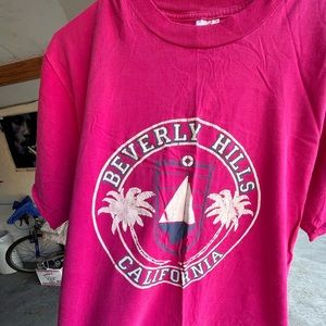 beverly hills pink tee